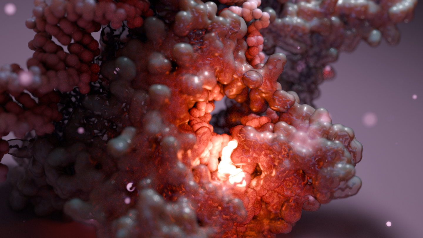 ORF2p blender image with lit dNTP